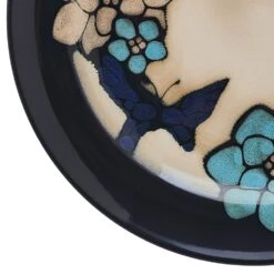 Painted Butterfly Blue 12 Piece Dinnerware Set, Service For 4 -Kitchen Supplies Store 5296888 PFZ PaintedButterflyBlue dinner plate closeup