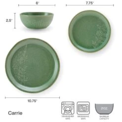 Carrie 12 Piece Dinnerware Set, Service For 4 -Kitchen Supplies Store 5296918 IG Carrie12PCDinnerwareSet