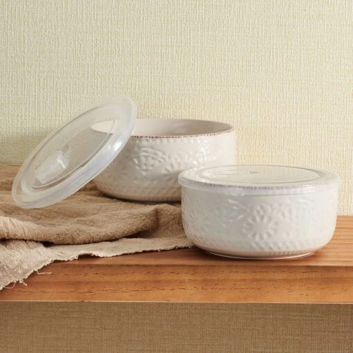 Chateau Cream Set Of 2 Storage Bowls With Lids -Kitchen Supplies Store 5297030 Chateau S2 Bowls Lifestyle Front