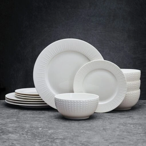 Cassie 12 Piece Dinnerware Set, Serivce For 4 -Kitchen Supplies Store 5297430 Cassie 12pc frontview