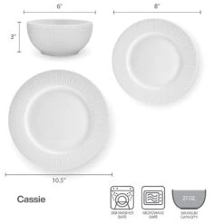 Cassie 12 Piece Dinnerware Set, Serivce For 4 -Kitchen Supplies Store 5297430 Cassie dimsinfographic