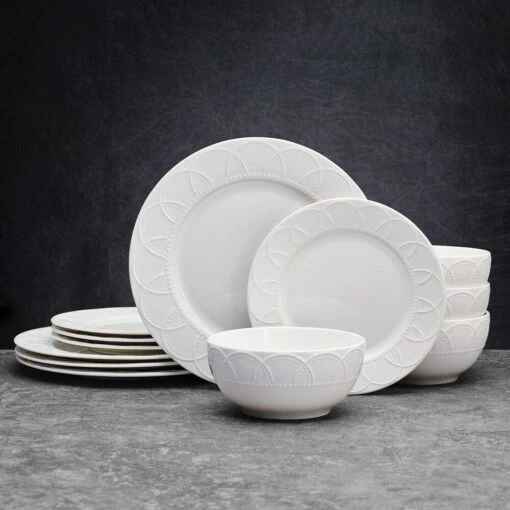 Jules 12 Piece Dinnerware Set, Service For 4 -Kitchen Supplies Store 5297460 Jules 12pc frontview