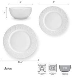 Jules 12 Piece Dinnerware Set, Service For 4 -Kitchen Supplies Store 5297460 Jules dimsinfographic