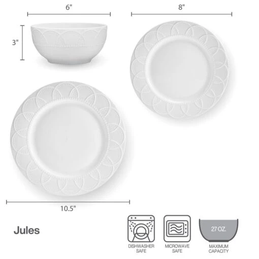 Jules 12 Piece Dinnerware Set, Service For 4 -Kitchen Supplies Store 5297460 Jules dimsinfographic