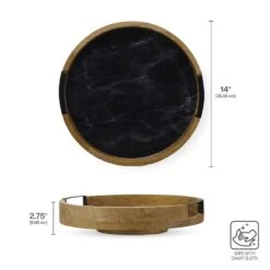 Black Marble Lazy Susan Serve Tray -Kitchen Supplies Store 5298047 GB Black Marble Lazy Susan Infographics Dims