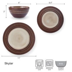 Skylar 12 Piece Dinnerware Set, Service For 4 -Kitchen Supplies Store PFZ 5296880 Skylar 3pc Dims Infographic Copy