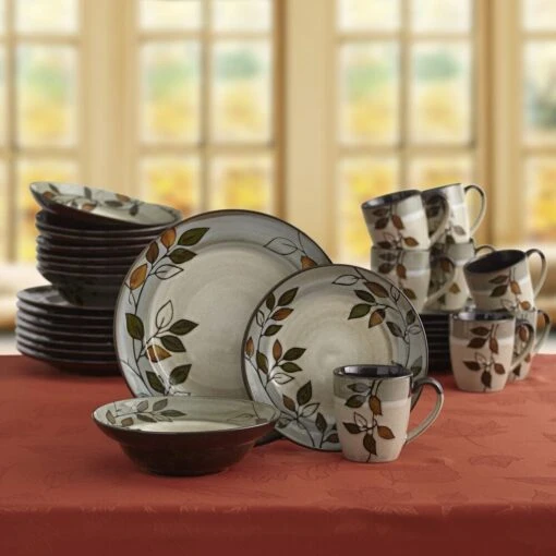 Rustic Leaves Service For 8 With Serveware -Kitchen Supplies Store RusticLeavesRD 32pc alt