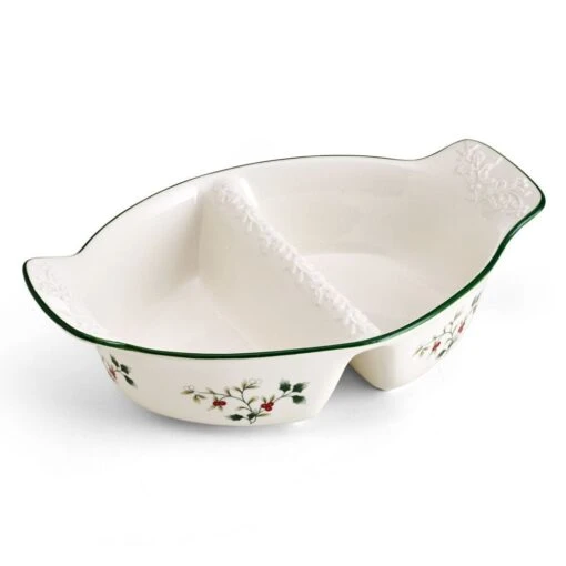 Winterberry® Divided Vegetable Bowl -Kitchen Supplies Store Winterberry Divided Oval Bowl 5307870 1