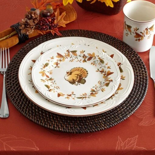 Autumn Berry Set Of 8 Turkey Salad Plates -Kitchen Supplies Store autumn berry set of 8 turkey salad plates K85152689 3