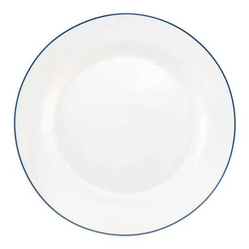 Basics Banded Line Navy Dinner Plate -Kitchen Supplies Store basics banded line navy dinner plate 5226999 1