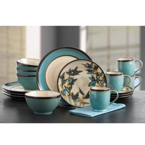 Belmont Round Blue Stalks Dinnerware Set -Kitchen Supplies Store belmont round blue stalks dinnerware set 5137759 4