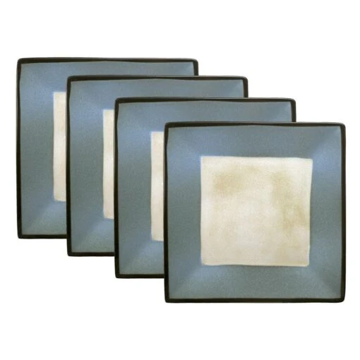 Belmont Set Of 4 Blue Square Dinner Plates -Kitchen Supplies Store belmont set of 4 blue square dinner plates K45091147 1