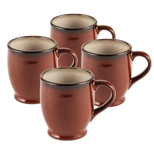 Belmont Set Of 4 Red Mugs -Kitchen Supplies Store belmont set of 4 red mugs K45091100 1