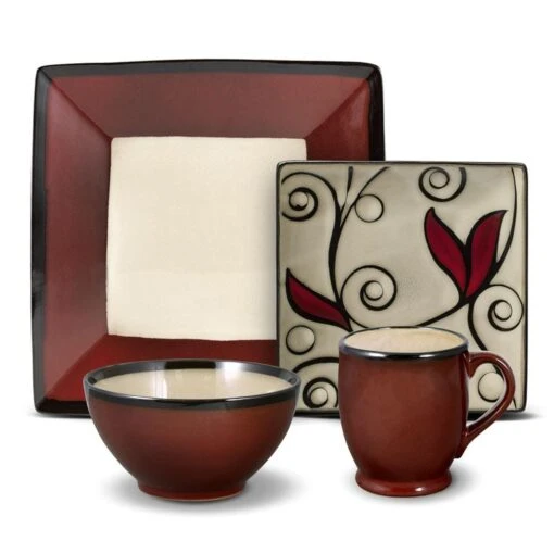 Belmont Square Red Vine Dinnerware Set -Kitchen Supplies Store belmont square red vine dinnerware set K165231304 3