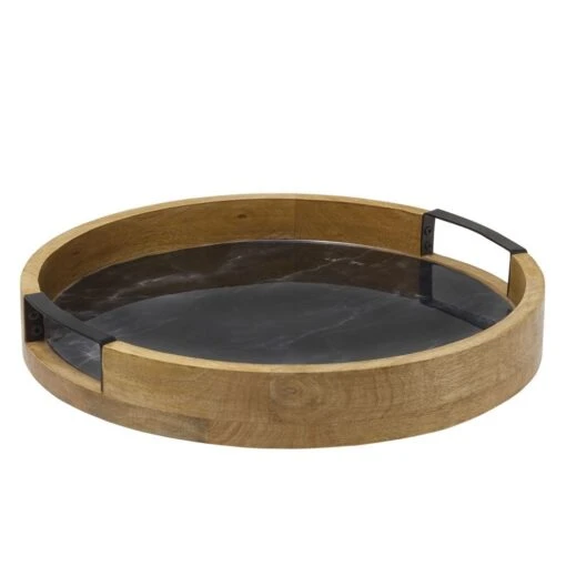 Black Marble Lazy Susan Serve Tray -Kitchen Supplies Store black marble lazy susan serve tray 5298047 1