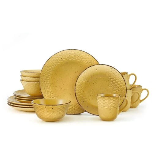 Bumble Bee Yellow 16 Piece Dinnerware Set, Service For 4 -Kitchen Supplies Store bumble bee yellow 16 piece dinnerware set service for 4 5286600 1