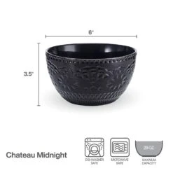 Chateau Midnight Set Of 4 Soup Cereal Bowls -Kitchen Supplies Store chateau midnight set of 4 soup cereal bowls K45296075 5