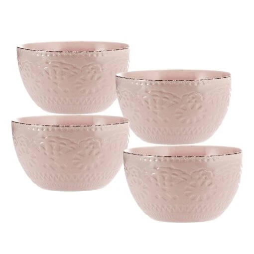 Chateau Pink Set Of 4 Soup Cereal Bowls -Kitchen Supplies Store chateau pink set of 4 soup cereal bowls K45296076 1