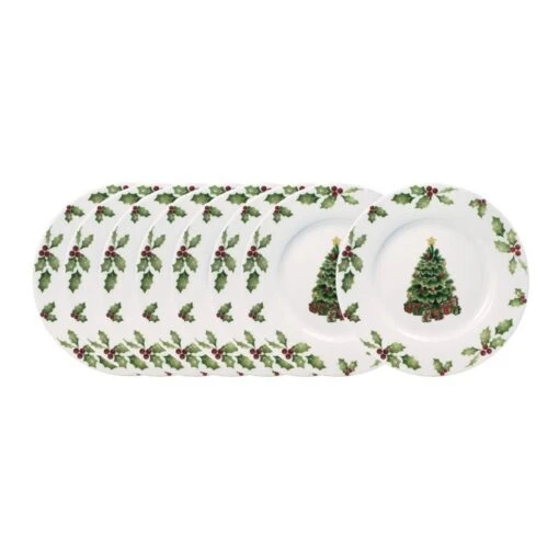 Christmas Day Set Of 8 Salad Plates -Kitchen Supplies Store christmas day set of 8 salad plates K85218929 1