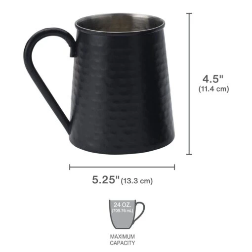 Drew And Jonathan Hammered Black Set Of 2 Beer Mugs -Kitchen Supplies Store drew and jonathan hammered black set of 2 bar mugs 5288509 4