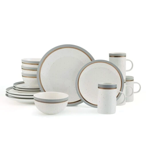 Ezra Grey 16 Piece Dinnerware Set, Service For 4 -Kitchen Supplies Store ezra grey 16 piece dinnerware set service for 4 5287908 1