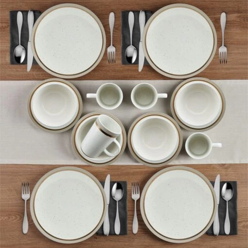 Ezra Taupe 16 Piece Dinnerware Set, Service For 4 -Kitchen Supplies Store ezra taupe 16 piece dinnerware set service for 4 5287911 2