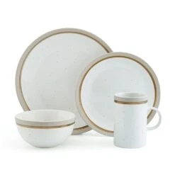 Ezra Taupe 16 Piece Dinnerware Set, Service For 4 -Kitchen Supplies Store ezra taupe 16 piece dinnerware set service for 4 5287911 9