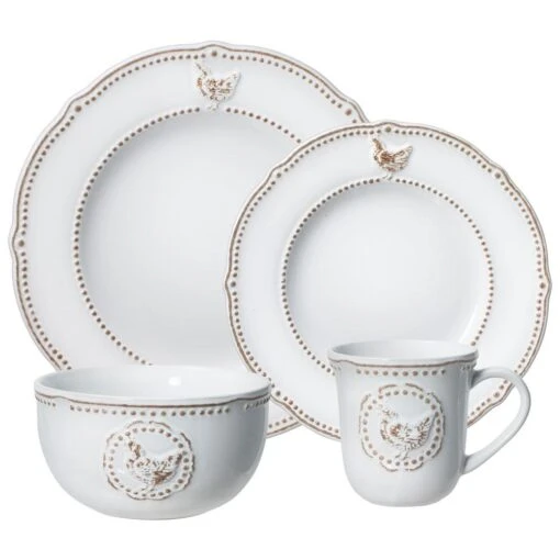 Farmhouse Hen Dinnerware Set -Kitchen Supplies Store farmhouse hen dinnerware set K125219155 1