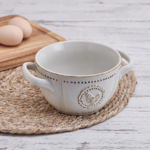 Farmhouse Hen Double Handled Bowl -Kitchen Supplies Store farmhouse hen double handled bowl 5290811 2