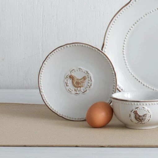 Farmhouse Hen Set Of 4 Appetizer Plates -Kitchen Supplies Store farmhouse hen set of 4 appetizer plates K45240837 2