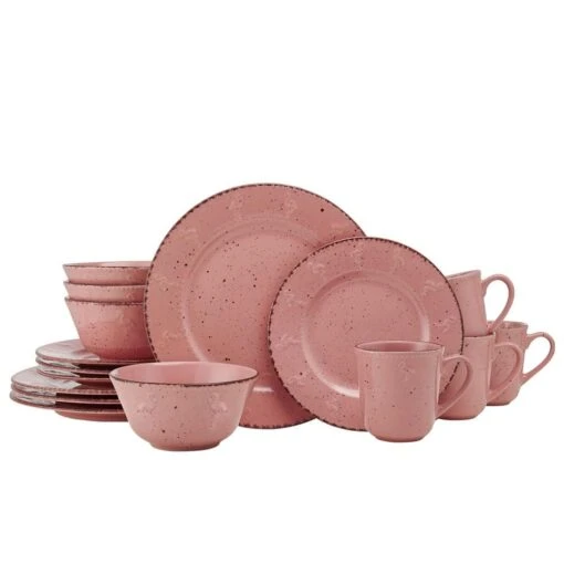 Flamingo Pink 16 Piece Dinnerware Set, Service For 4 -Kitchen Supplies Store flamingo pink 16 piece dinnerware set service for 4 5274259 1