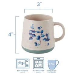 Floral Blue Set Of 6 Mugs, Assorted -Kitchen Supplies Store floral set of 6 matted mugs assorted 5282195 6