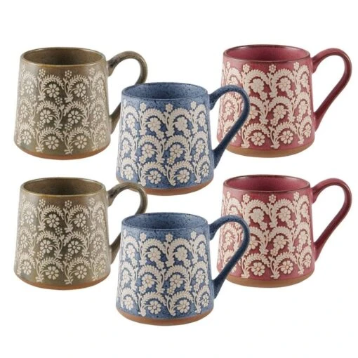 Floral Set Of 6 Mugs, Assorted -Kitchen Supplies Store floral set of 6 mugs assorted 5282145 1