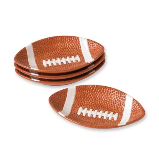 Football Shaped Plates, Set Of 4 -Kitchen Supplies Store football shaped plates set of 4 K5073548 1