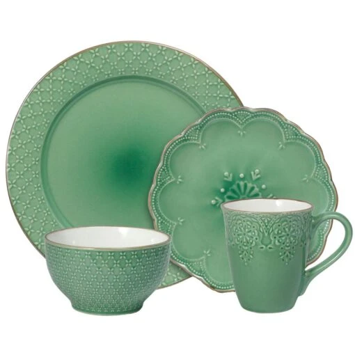 French Lace Green Dinnerware Set -Kitchen Supplies Store french lace green dinnerware set 5211160 1