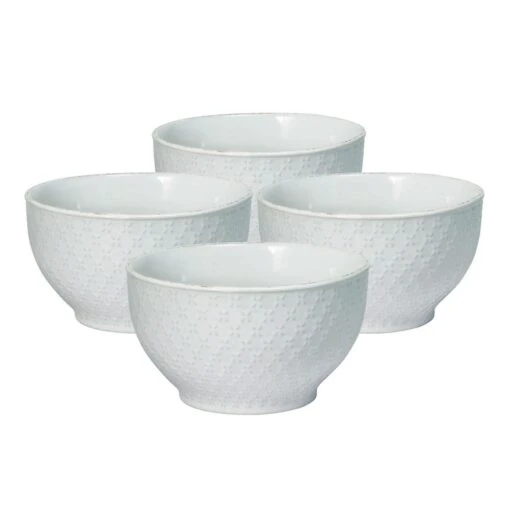 French Lace Set Of 4 White Soup Cereal Bowls -Kitchen Supplies Store french lace set of 4 white soup cereal bowls K45211119 1