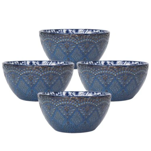 Gabriela Blue Set Of 4 Soup Cereal Bowls -Kitchen Supplies Store gabriela blue set of 4 soup cereal bowls 5282021 1