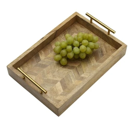 Galini Chevron Mango Wood Serve Tray -Kitchen Supplies Store galini chevron mango wood serve tray 5286836 1