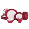 Harmony Red 16 Piece Dinnerware Set, Service For 4 -Kitchen Supplies Store harmony red 16 piece dinnerware set service for 4 5131071 1