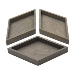 Hexagon 4 Piece Mango Wood Tray Set -Kitchen Supplies Store hexagon 4 piece mango wood tray set 5277415 6