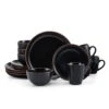 Hunter Black 16 Piece Dinnerware Set, Service For 4 -Kitchen Supplies Store hunter black 16 piece dinnerware set service for 4 5286597 1