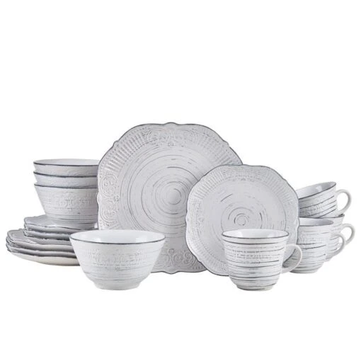 Isabella Gray 16 Piece Dinnerware Set, Service For 4 -Kitchen Supplies Store isabella gray 16 piece dinnerware set service for 4 5280759 1