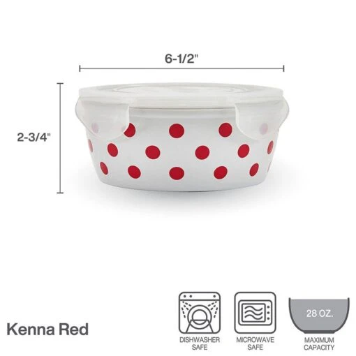 Kenna Red Storage Bowl With Lid -Kitchen Supplies Store kenna red storage bowl with lid 5292333 5