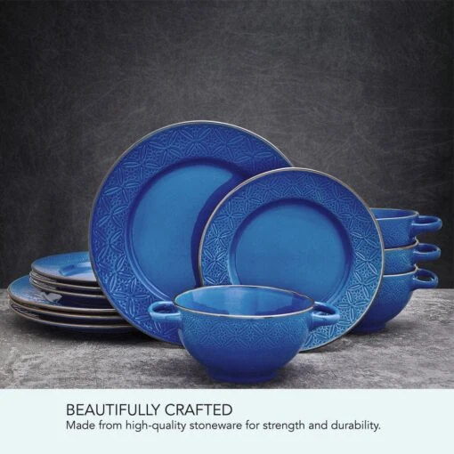 Kori Blue 12 Piece Dinnerware Set, Service For 4 -Kitchen Supplies Store kori blue 12 piece dinnerware set service for 4 5291268 2