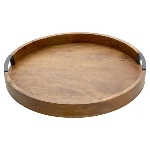 Lazy Susan Mango Wood Serve Tray, 18 Inch -Kitchen Supplies Store lazy susan mango wood serve tray 18 inch 5261664 1