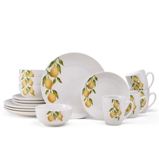 Lemons 16 Piece Dinnerware Set, Service For 4 -Kitchen Supplies Store lemons 16 piece dinnerware set service for 4 5276340 1