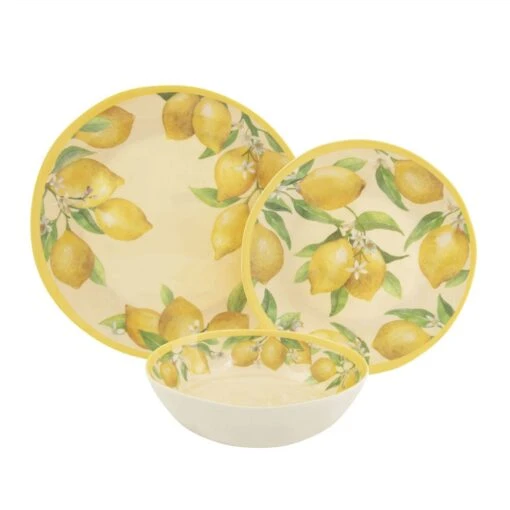 Lemons Outdoor Melamine Dinnerware Set -Kitchen Supplies Store lemons melamine dinnerware set 5293373 1