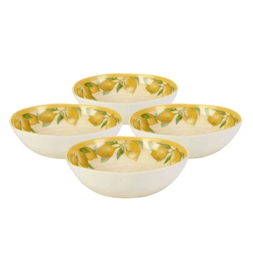 Lemons Set Of 4 Outdoor Melamine Soup Cereal Bowls -Kitchen Supplies Store lemons set of 4 melamine soup cereal bowls K45293379 1