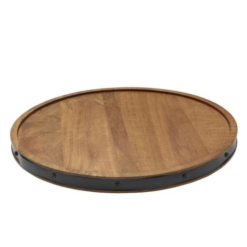 Mango Wood Lazy Susan Serve Tray -Kitchen Supplies Store mango wood lazy susan serve tray 5293587 1