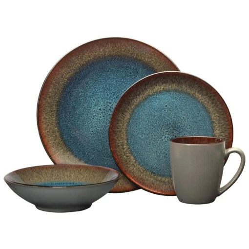 Monroe Blue 16 Piece Dinnerware Set, Service For 4 -Kitchen Supplies Store monroe blue 16 piece dinnerware set service for 4 5239319 1